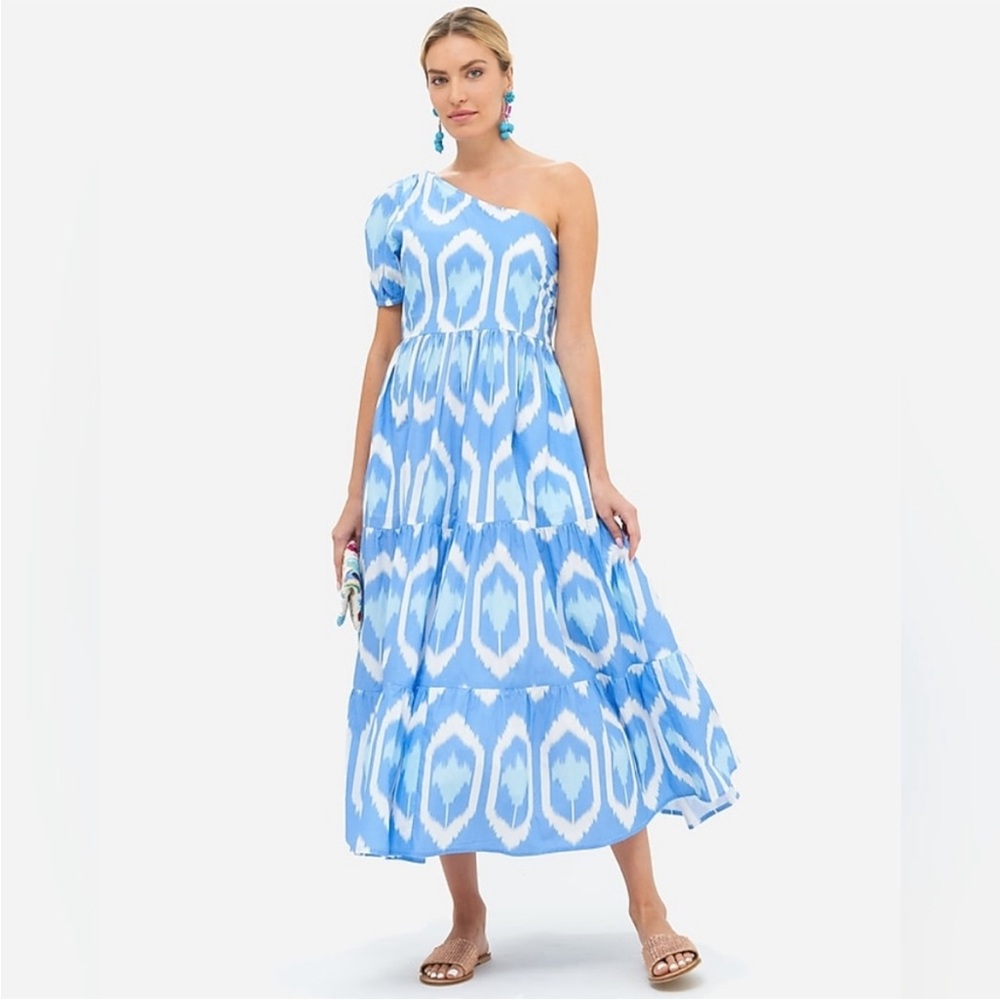 Oliphant Exclusive Blue Odisha One shoulder Maxi Dress